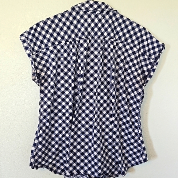New York Laundry Blue Gingham Top Size Large - Picture 2 of 8